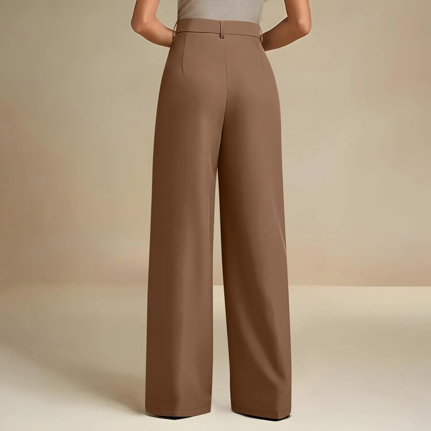 2025 Wide Leg Pants for Women High Waist Loose Casual Trousers Business Work Casual Pants with Pockets