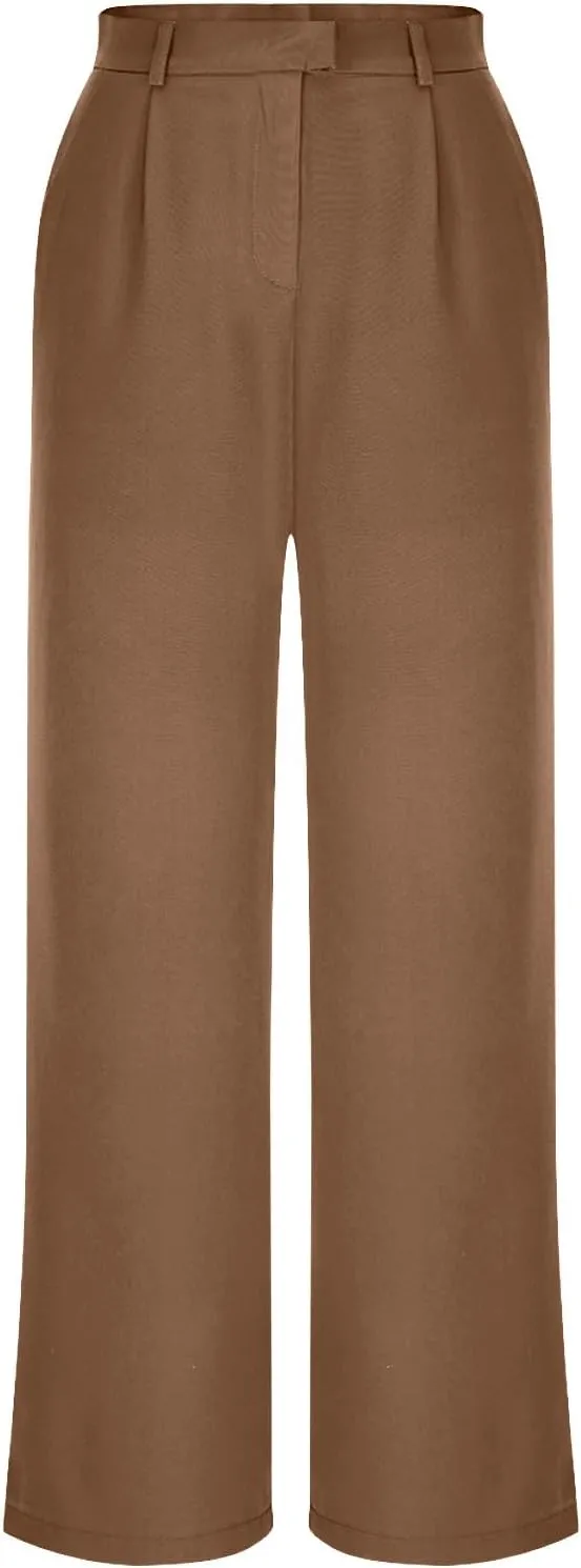 2025 Wide Leg Pants for Women High Waist Loose Casual Trousers Business Work Casual Pants with Pockets