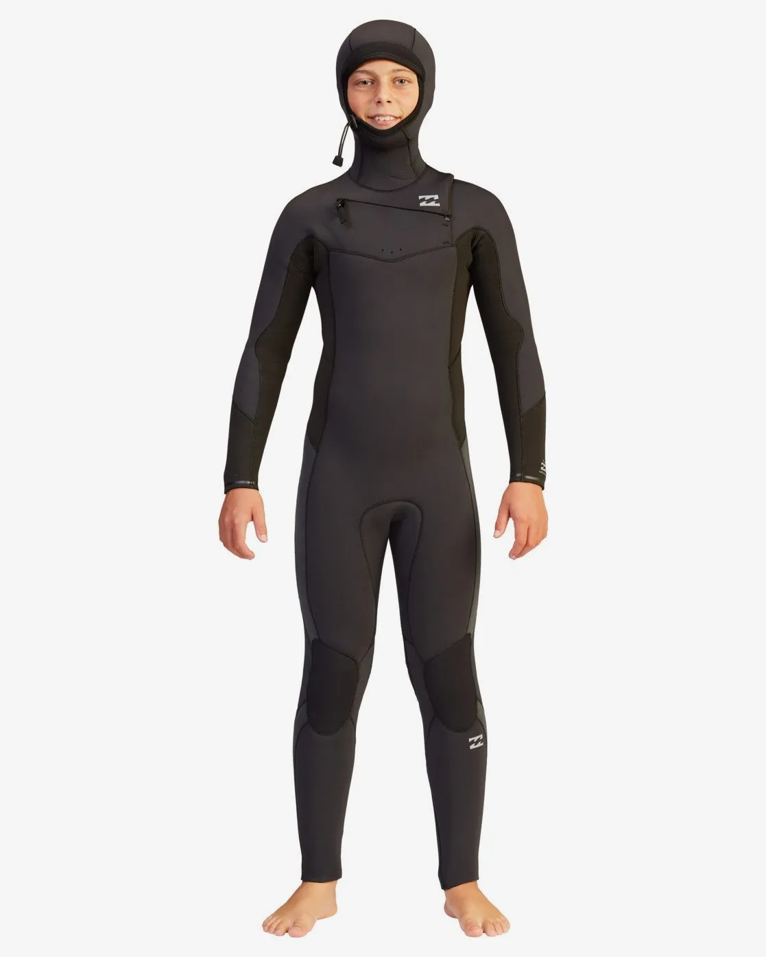5/4 Boys Absolute Hooded Wetsuit - Black Rock
