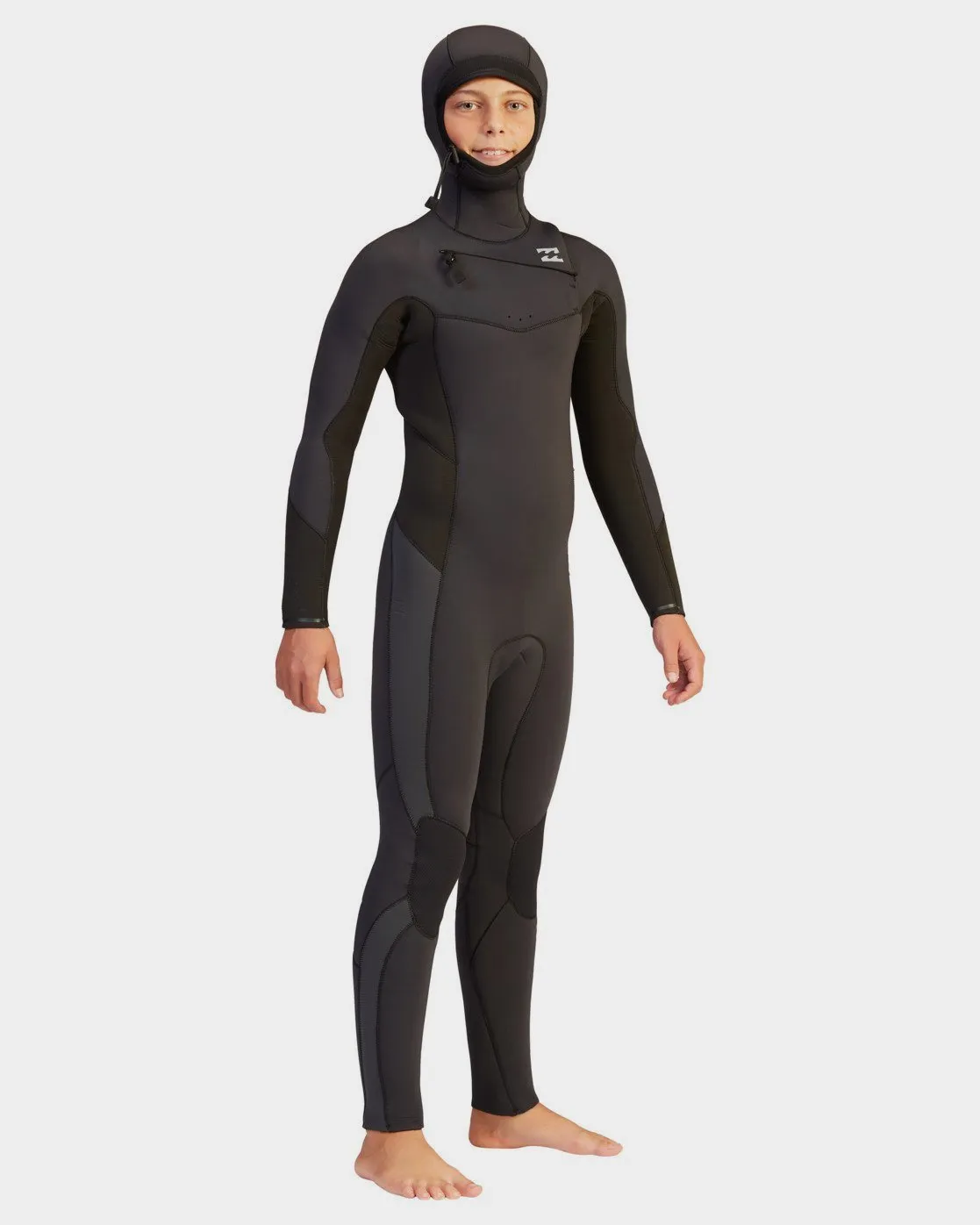 5/4 Boys Absolute Hooded Wetsuit - Black Rock