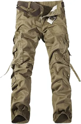 Alalaso Mens Cargo Pants Lightweight Ripstop Regular Fit Trousers Tactical Hiking Work Bottom Pant with Multi Pockets