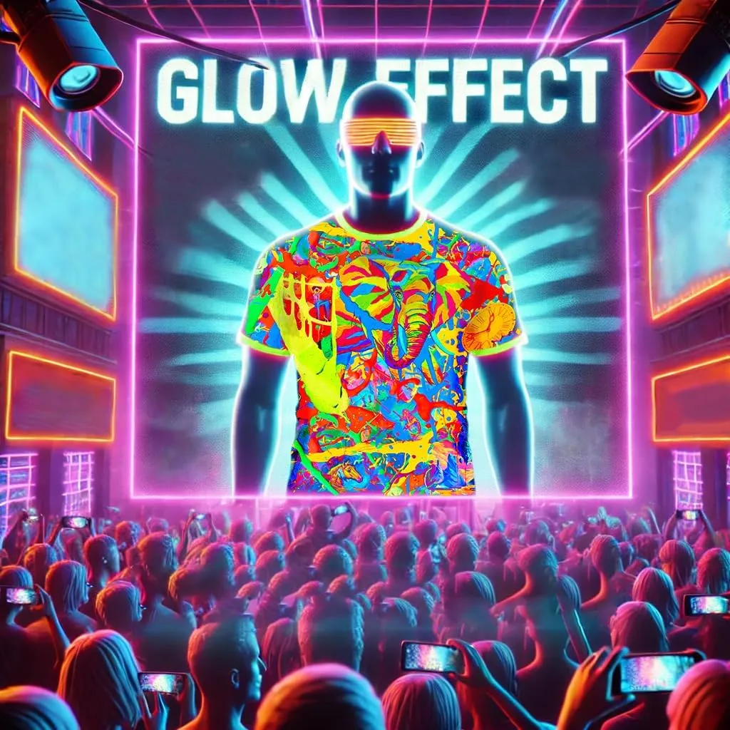 aofmoka Neon Glow Blacklight UV Reactive Party Rave Handmade Art Tee Sport Top Workout Shirt Women Unisex Men Design T-Shirt