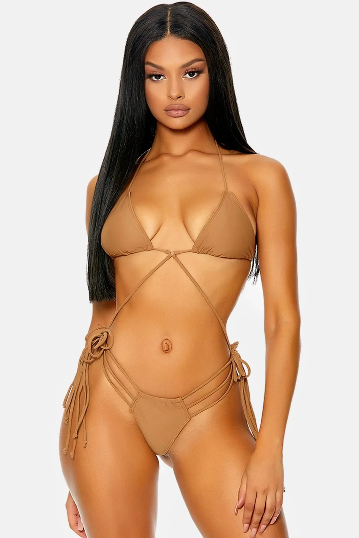 Aruba Halter Triangle Multi Side Strap Thong Bikini