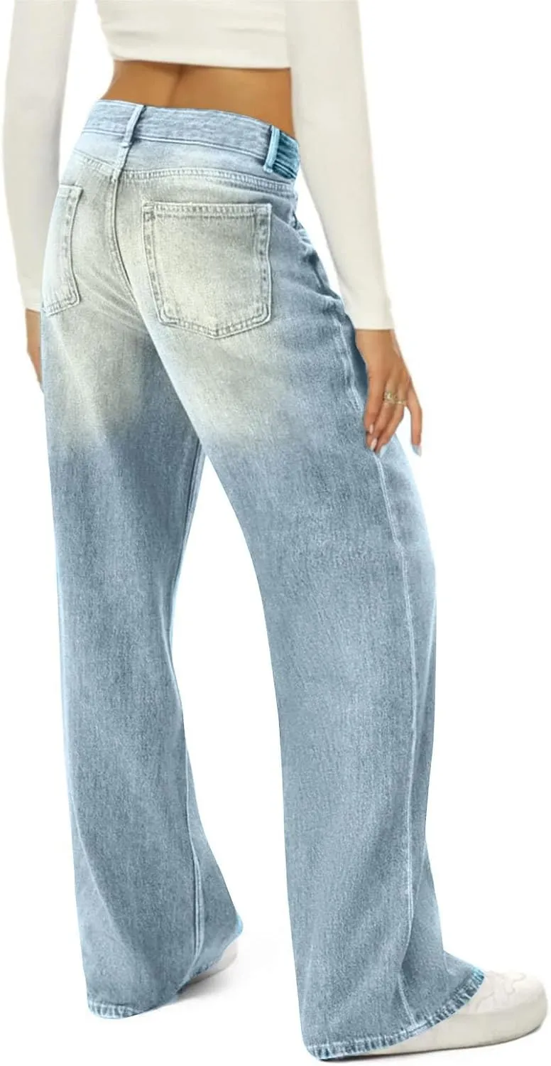 Baggy Jeans for Women 2025 Trendy Wide Leg Boyfriend Pants Y2k Streetwear Hippie Clothes Denim Outfit Western Wear