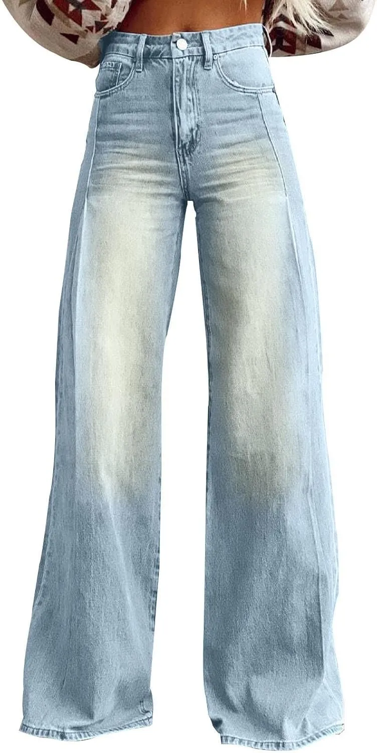 Baggy Jeans for Women 2025 Trendy Wide Leg Boyfriend Pants Y2k Streetwear Hippie Clothes Denim Outfit Western Wear