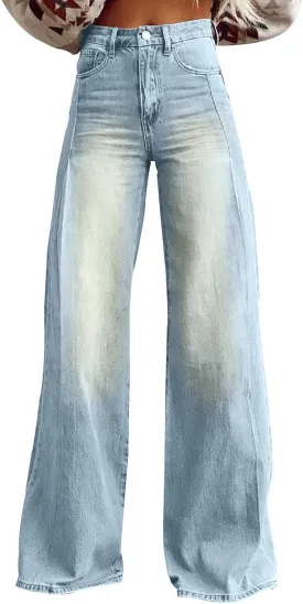 Baggy Jeans for Women 2025 Trendy Wide Leg Boyfriend Pants Y2k Streetwear Hippie Clothes Denim Outfit Western Wear