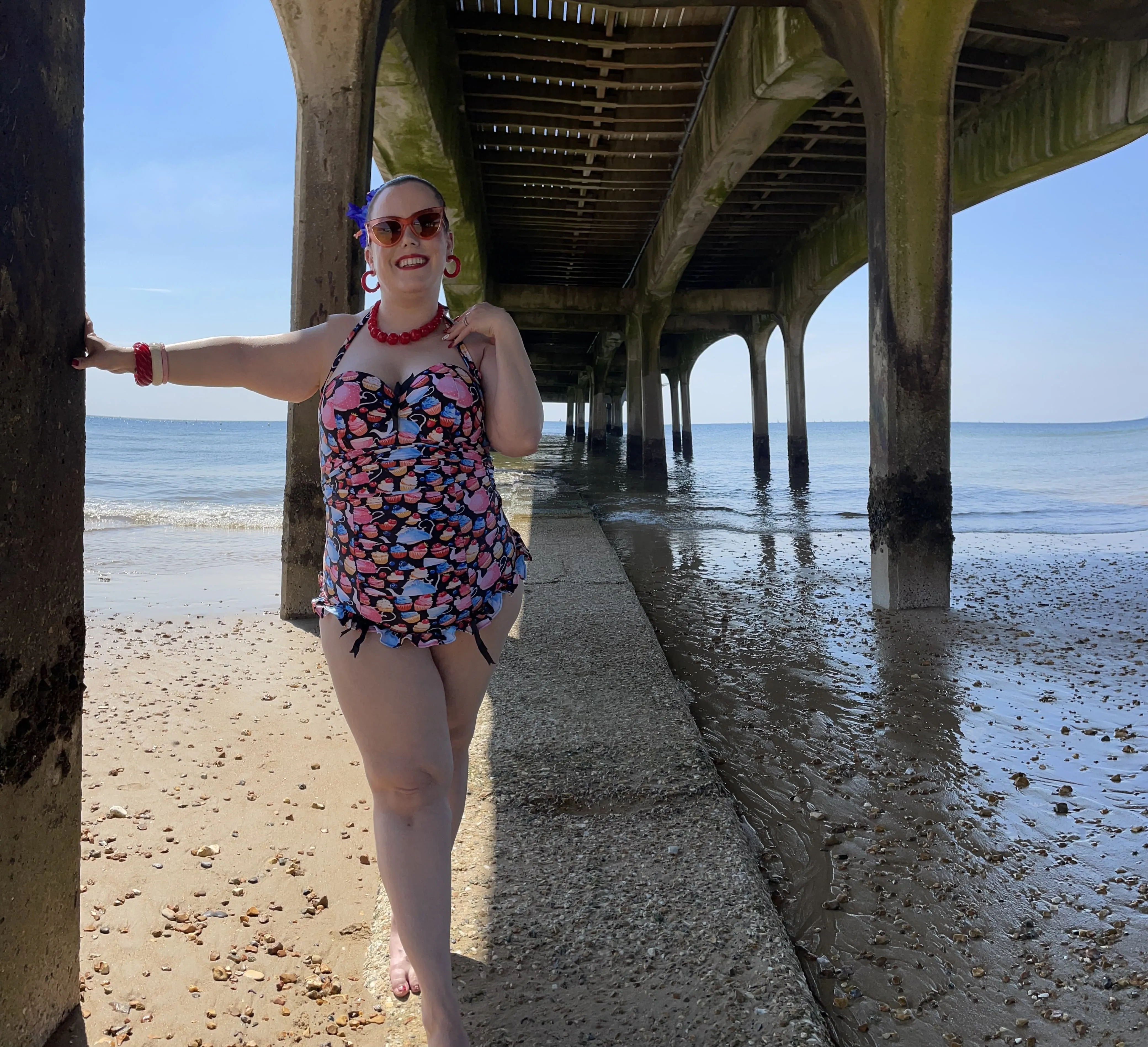 Belsira Vintage Style Cupcake Print Swimdress