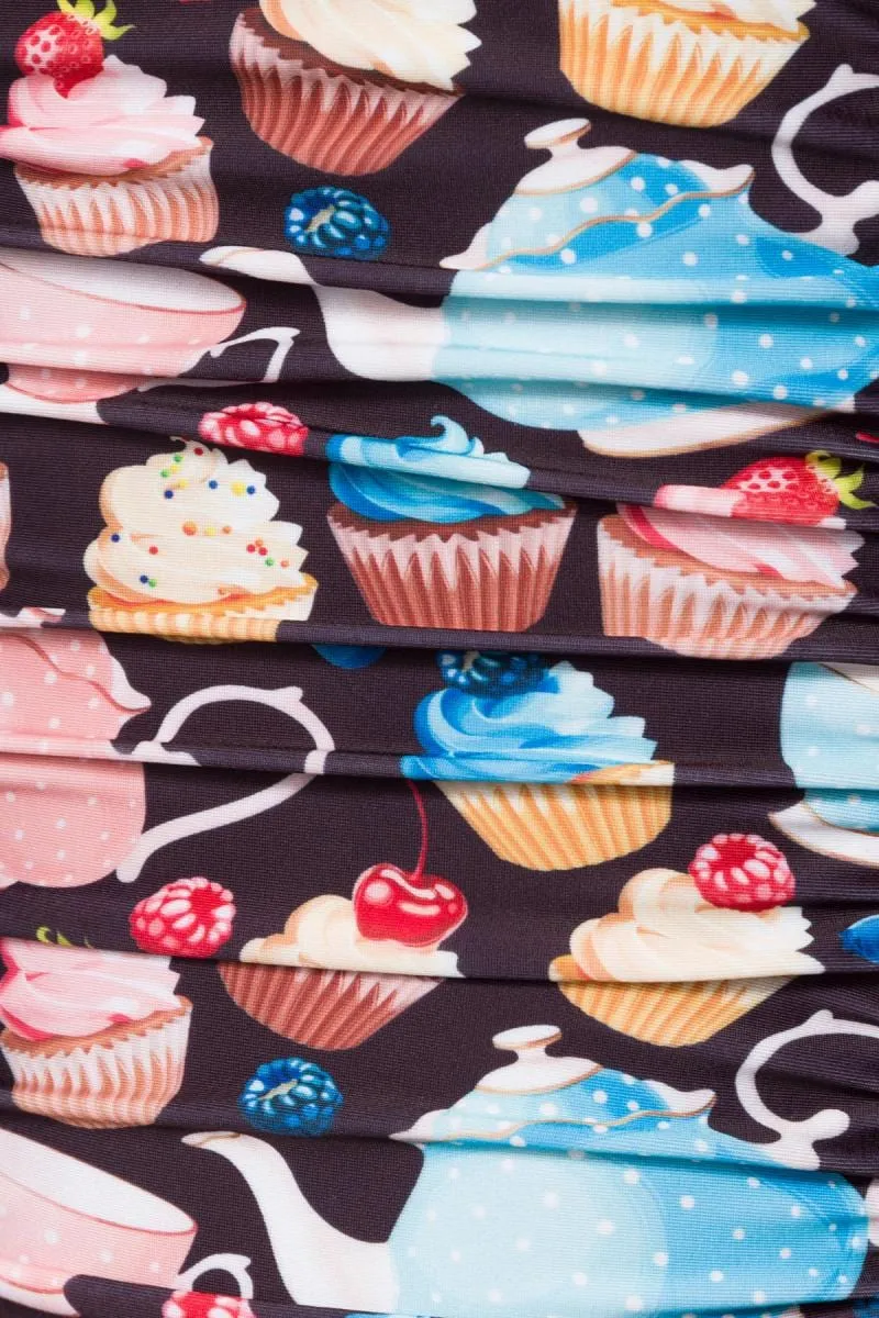 Belsira Vintage Style Cupcake Print Swimdress
