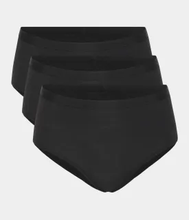 Black bamboo full panties - 3 pack