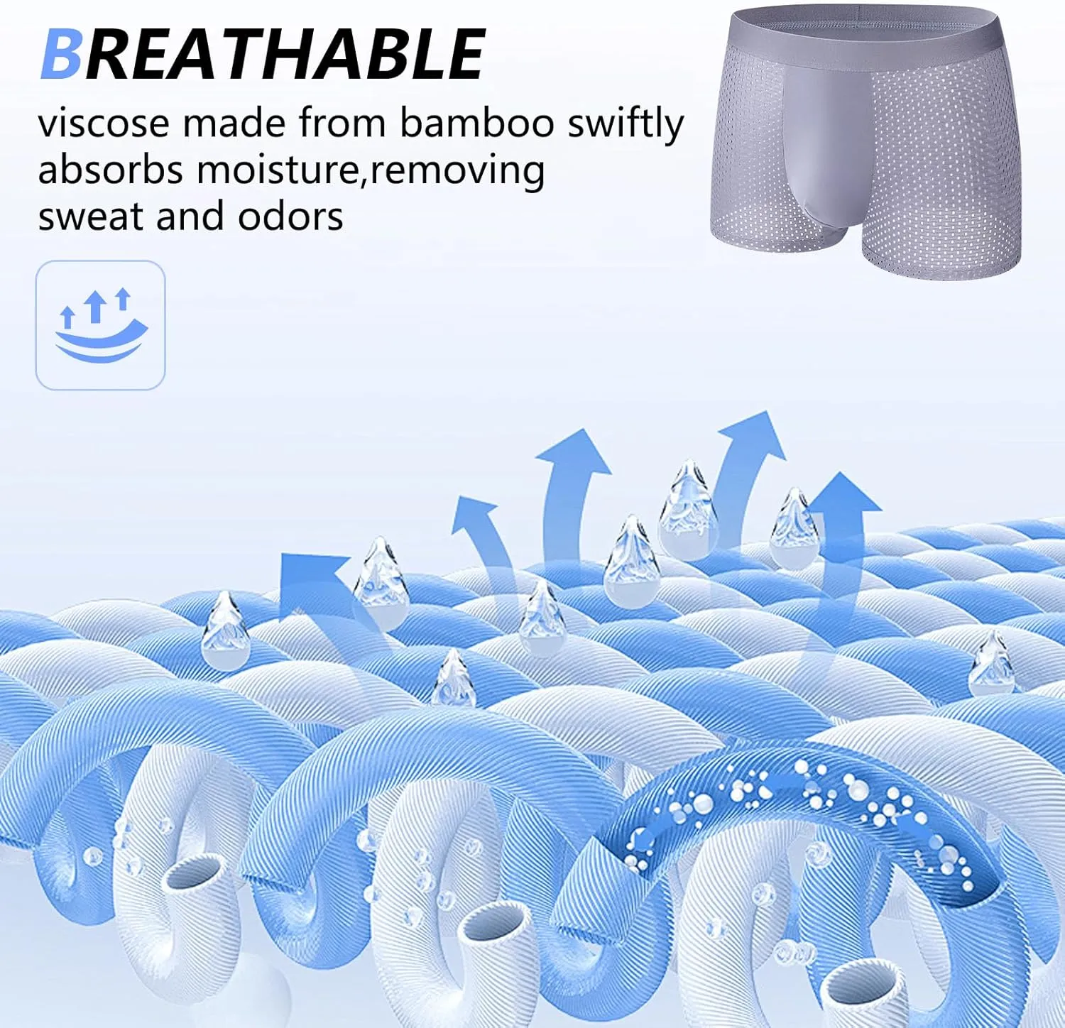 Boxhero [2025 Upgrade Bamboo Boxer Briefs- Breathable Mens Underwear, Built-in with 3D Pouch Comfortable Underwear for Men