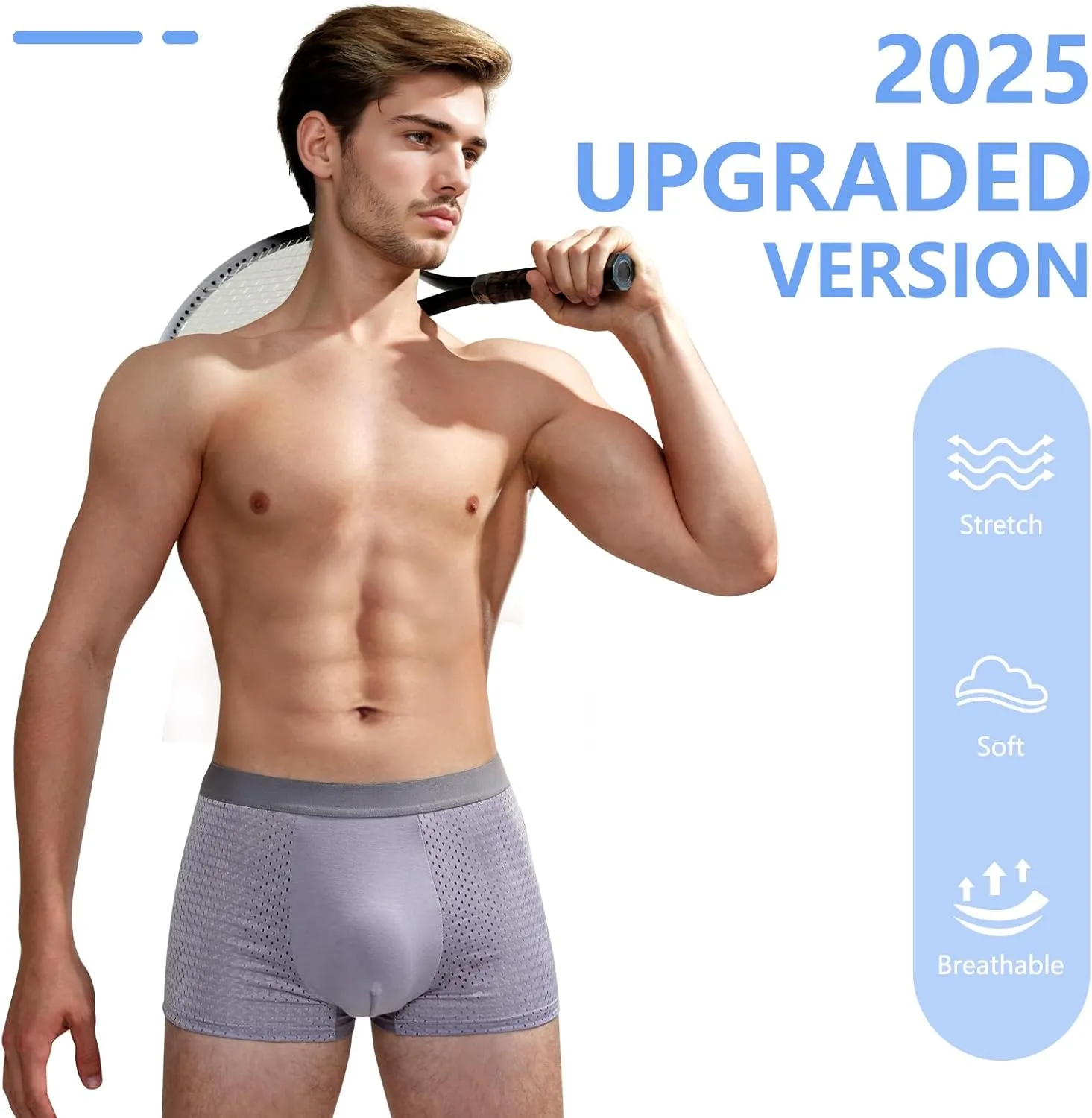 Boxhero [2025 Upgrade Bamboo Boxer Briefs- Breathable Mens Underwear, Built-in with 3D Pouch Comfortable Underwear for Men