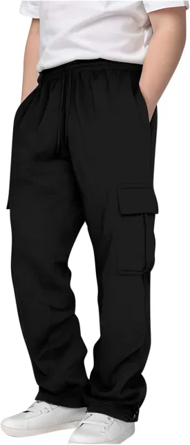 Childs Multipocket Causal Cargo Pants Toddler Kids Elastic Waist Pull-On Jogger Pants Boys Baggy Sweatpants