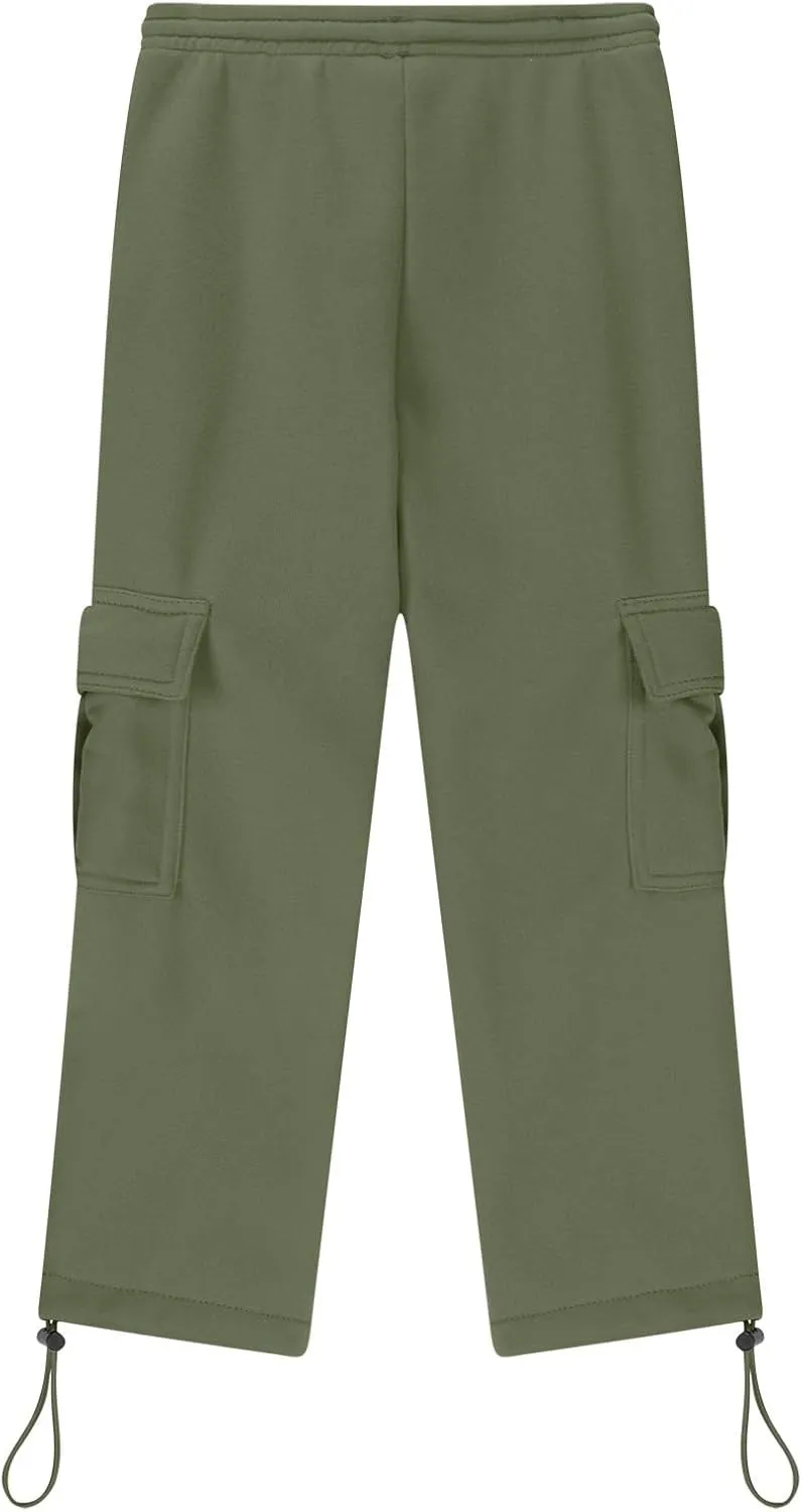Childs Multipocket Causal Cargo Pants Toddler Kids Elastic Waist Pull-On Jogger Pants Boys Baggy Sweatpants