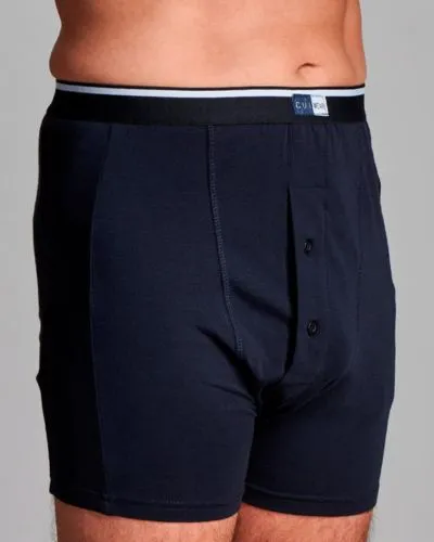 CUI Mens Ostomy High Waist Cotton Fitted Trunk - 1 each, SMALL, NAVY - RIGHT