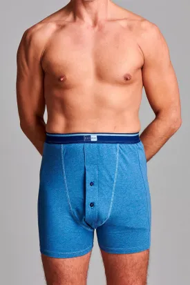 CUI Mens Ostomy High Waist Cotton Fitted Trunk - 1 each, XLARGE, DENIM - TWIN