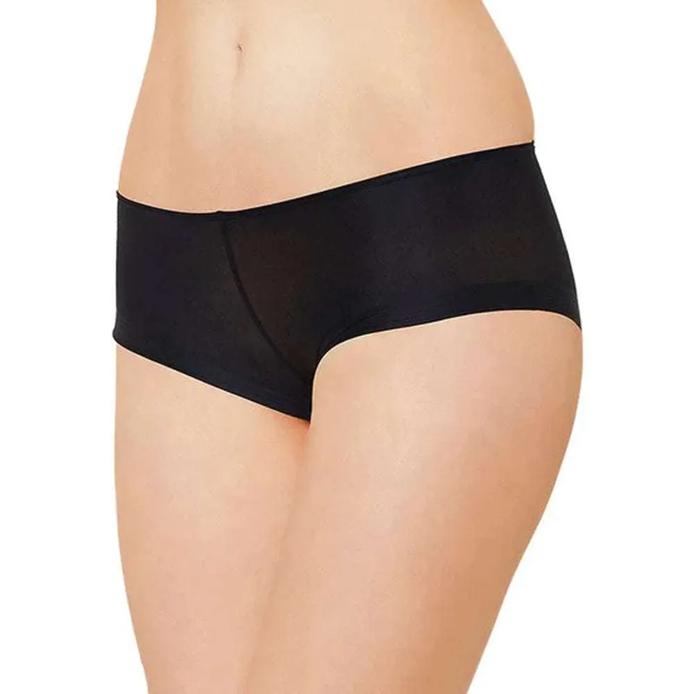 Feel Free Mid Waist Full Coverage Solid Boyleg Panty - Black