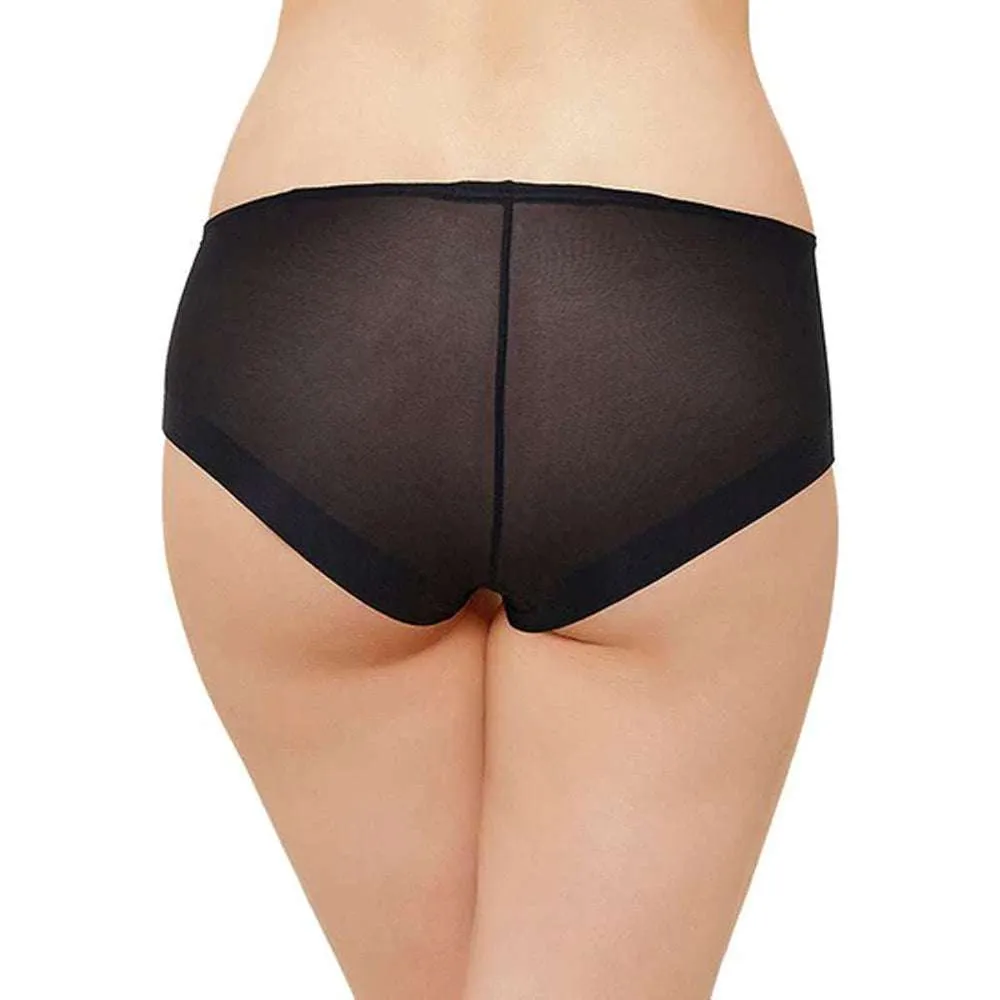 Feel Free Mid Waist Full Coverage Solid Boyleg Panty - Black