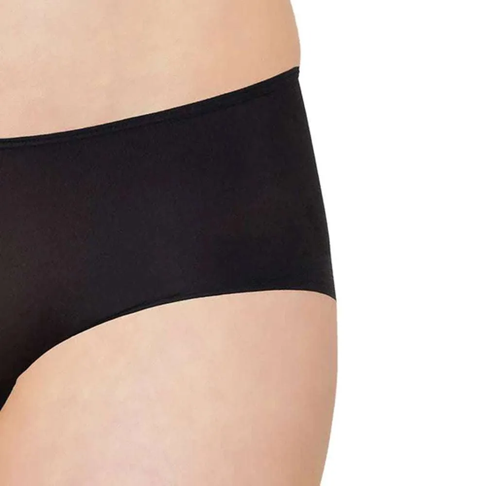 Feel Free Mid Waist Full Coverage Solid Boyleg Panty - Black