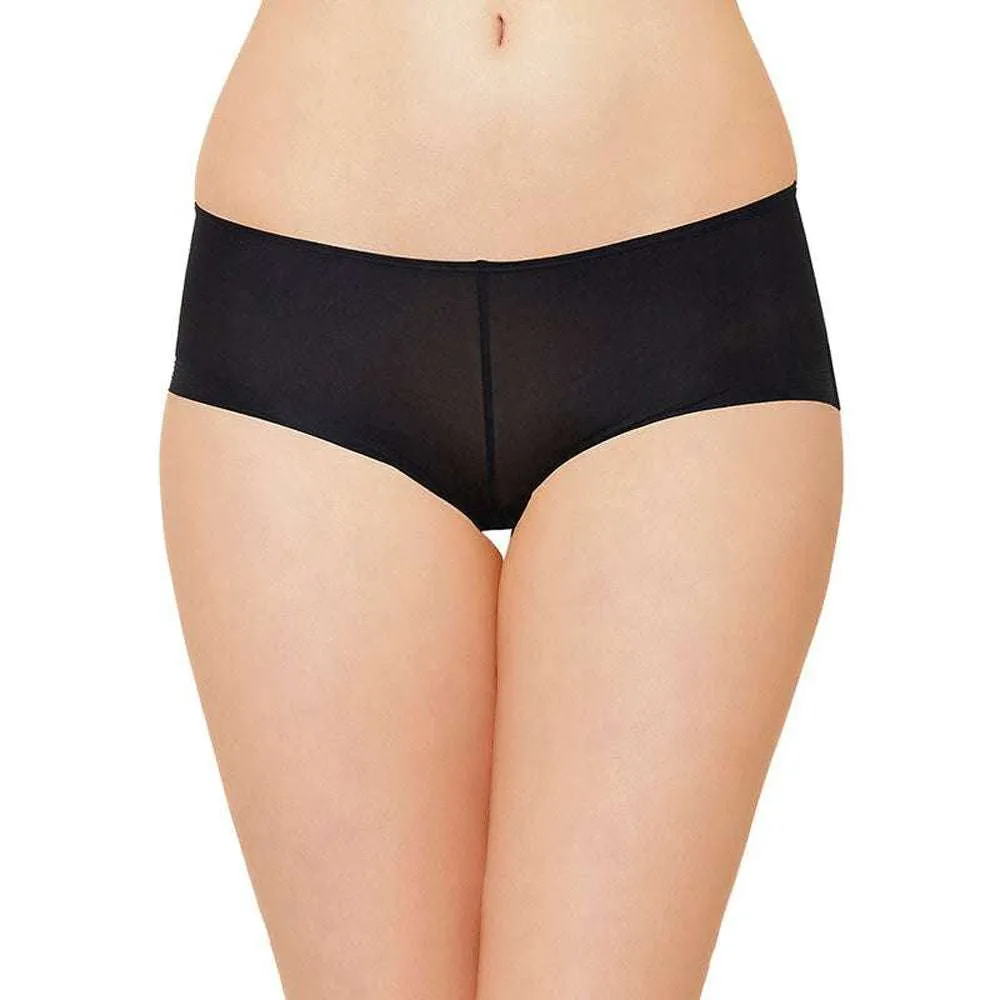 Feel Free Mid Waist Full Coverage Solid Boyleg Panty - Black