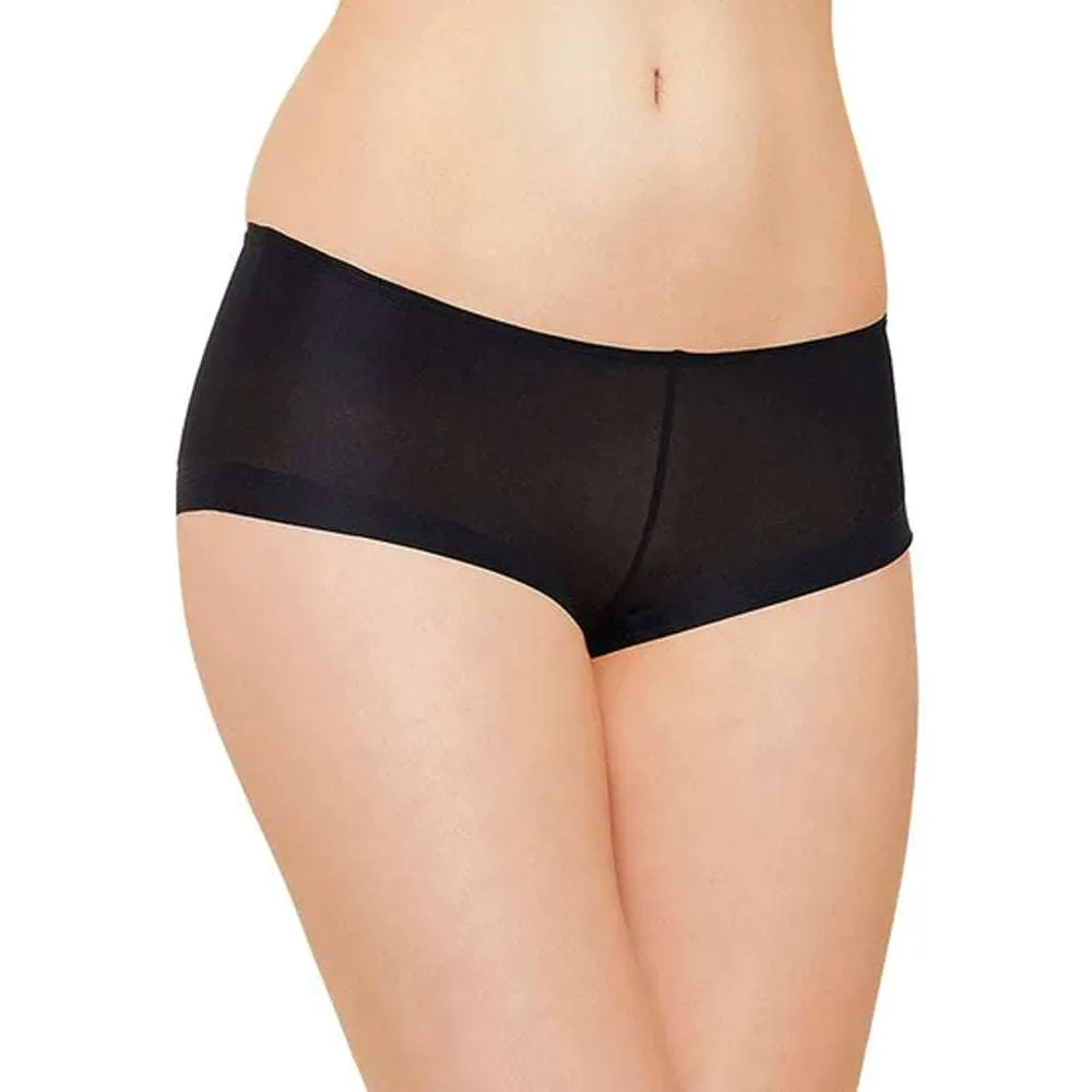 Feel Free Mid Waist Full Coverage Solid Boyleg Panty - Black