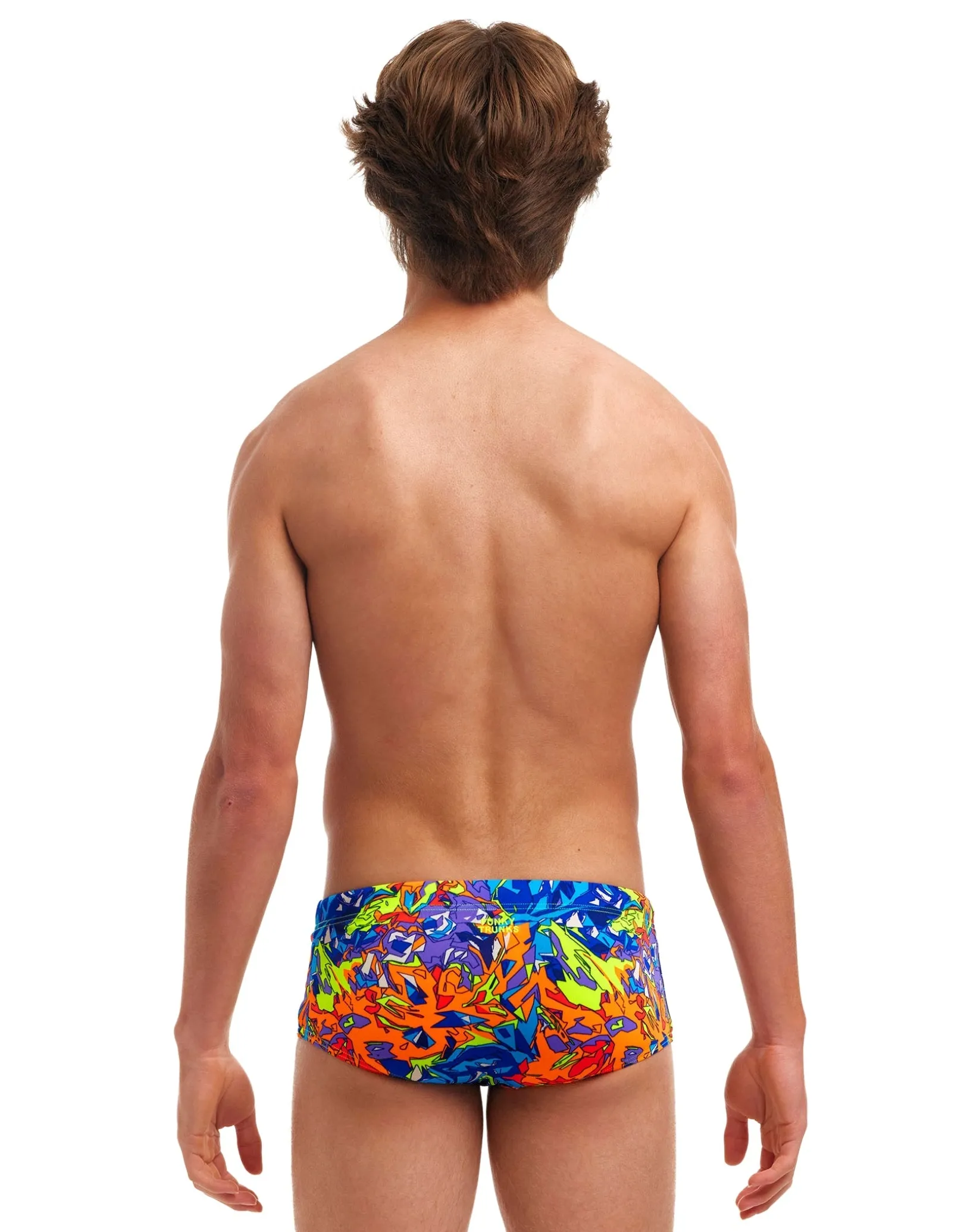 Funky Trunks Boys Mixed Mess Sidewinder Swim Trunks - Blue/Multi