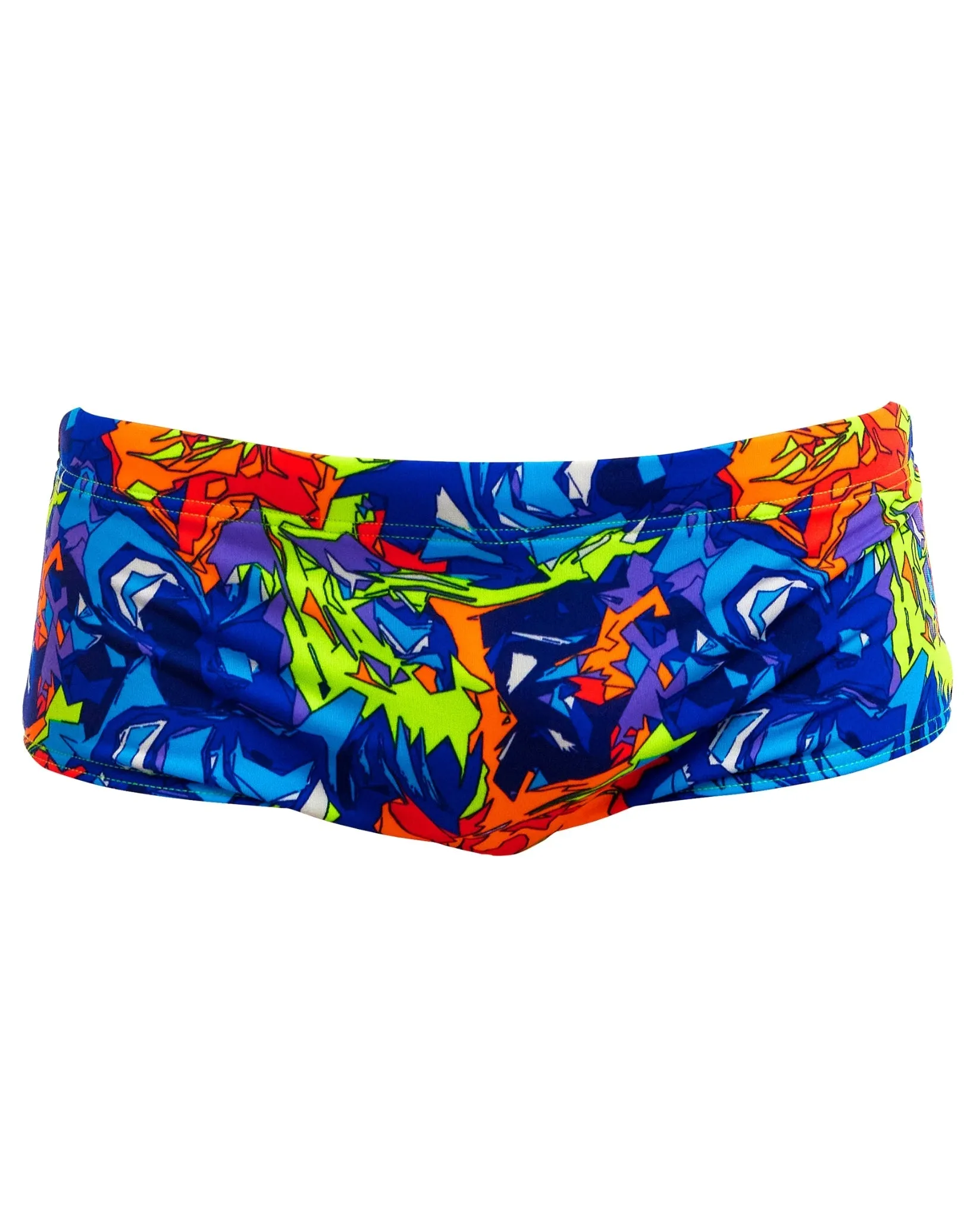 Funky Trunks Boys Mixed Mess Sidewinder Swim Trunks - Blue/Multi