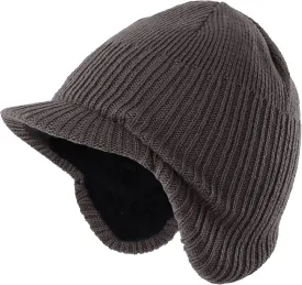 Home Prefer Toddler Boys Girls Fleece Knit Kids Hat Visor Earflaps Winter Hat