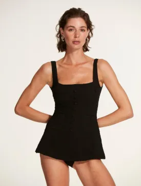Kimberley Seersucker Black Swimsuit