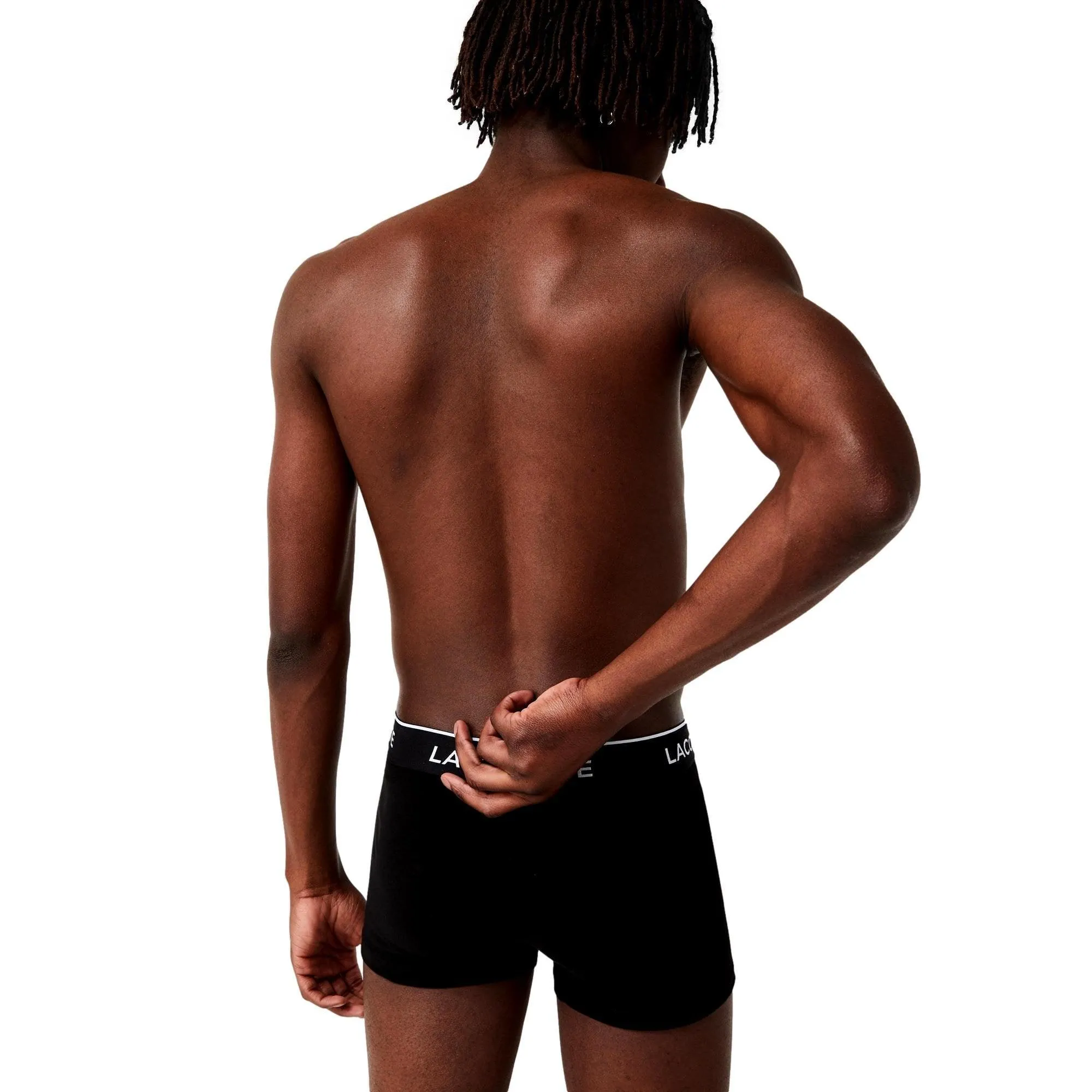 Lacoste Casual Cotton Stretch 3 Pack Trunks - Black