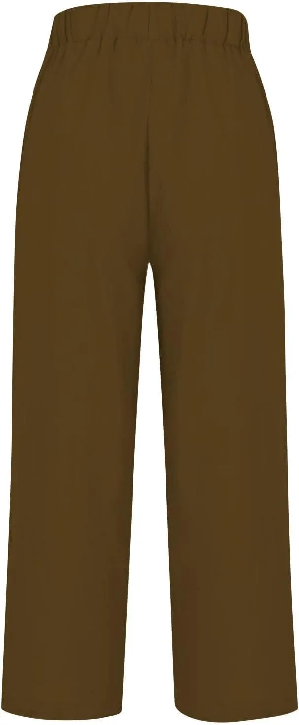 LCMTWX Linen Pants Women 2024 Cotton and Linen Casual Pants Wide Leg Loose Vacation Dresses for Women Parachute Pants