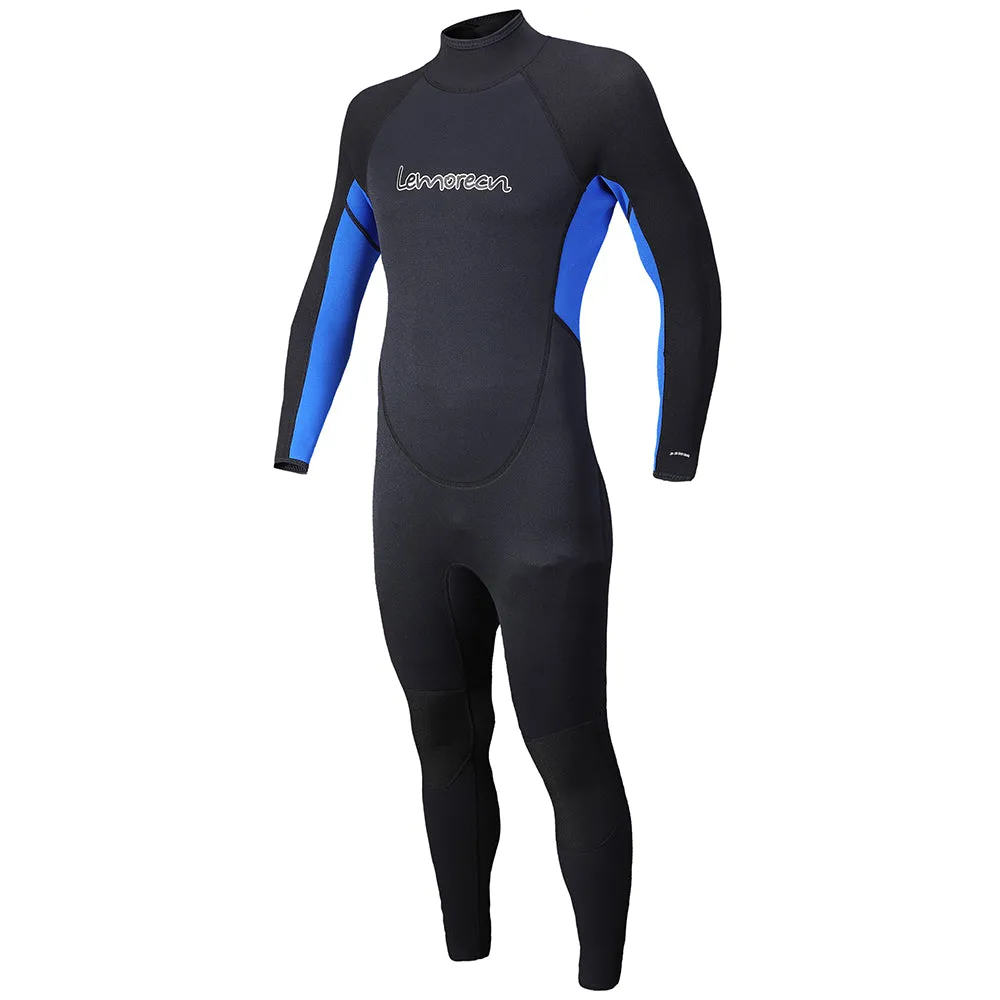 Lemorecn Mens Full Wetsuit Neoprene 3/2mm Jumpsuit Long Sleeve Diving Suit