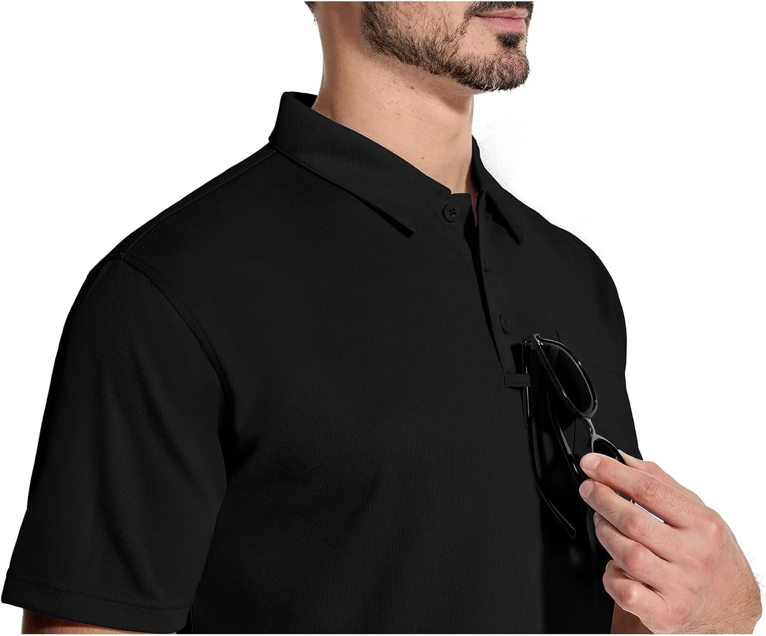 LLdress Men's Polo Golf Shirt Short Sleeve T-Shirts Pique Collared Shirts with Pocket
