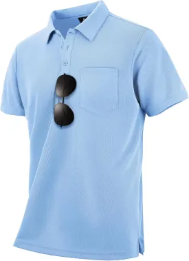 LLdress Men's Polo Golf Shirt Short Sleeve T-Shirts Pique Collared Shirts with Pocket