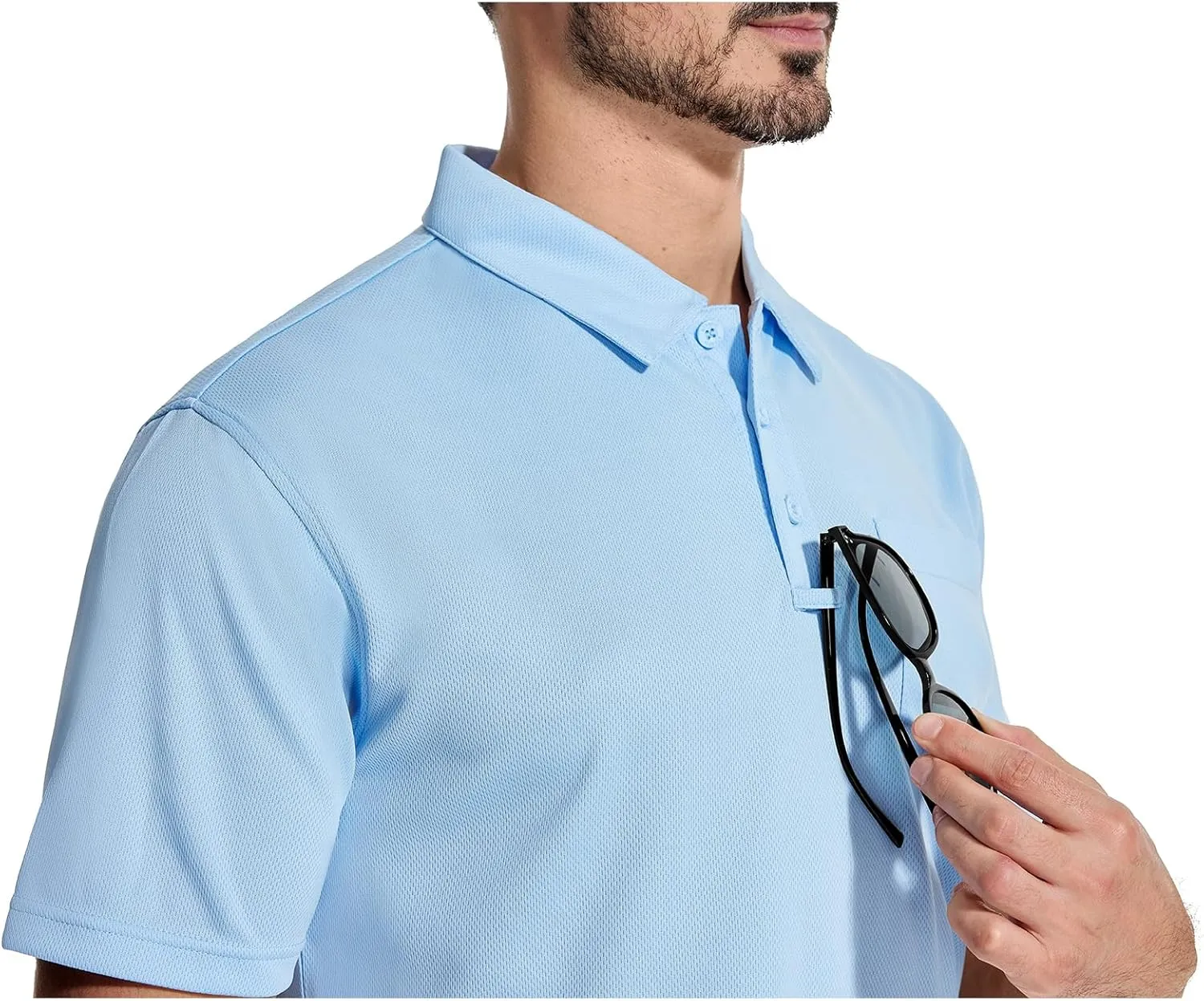 LLdress Men's Polo Golf Shirt Short Sleeve T-Shirts Pique Collared Shirts with Pocket