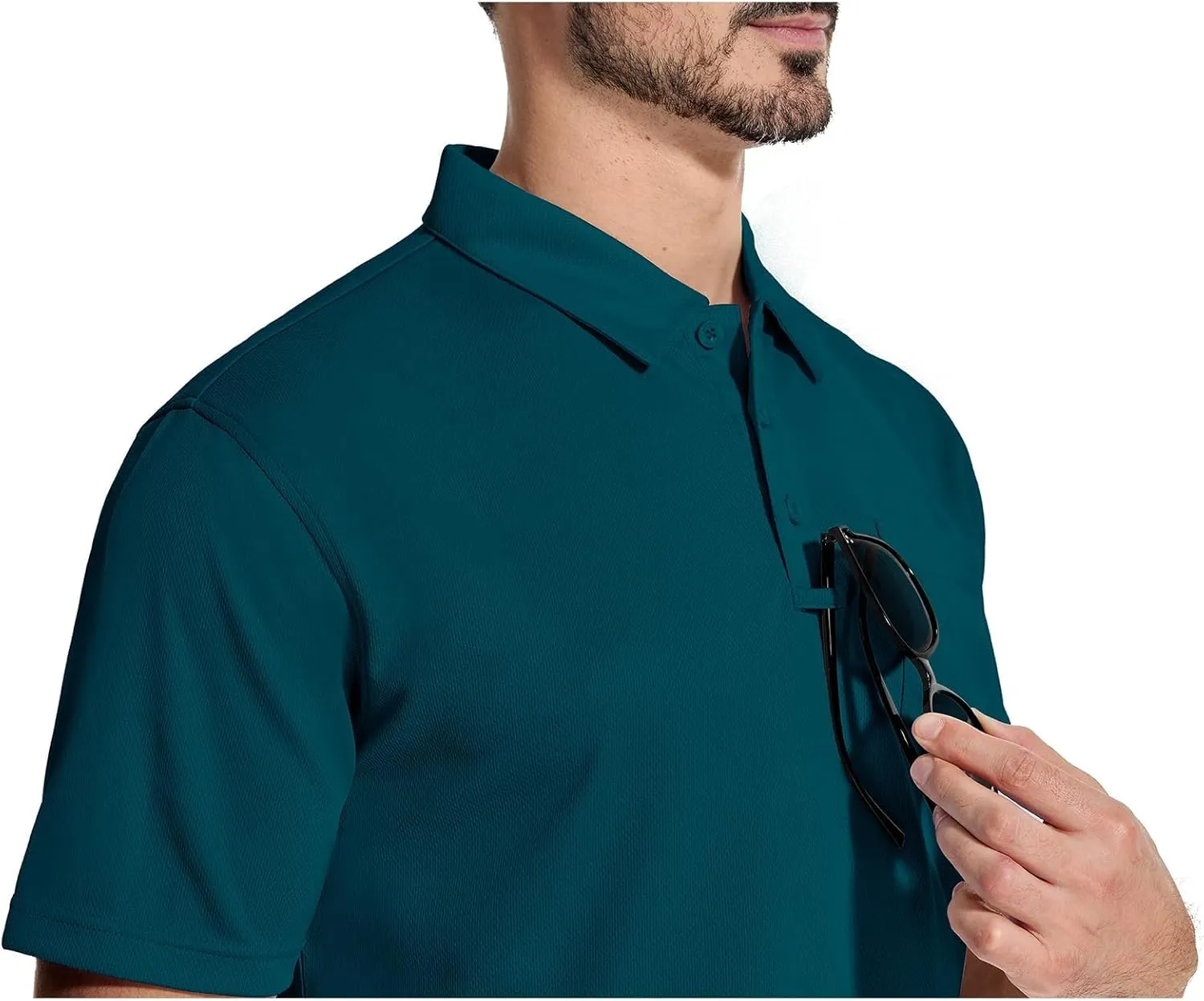 LLdress Men's Polo Golf Shirt Short Sleeve T-Shirts Pique Collared Shirts with Pocket