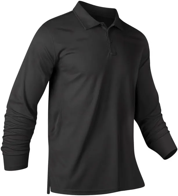 Long Sleeve Polo Shirts for Men Quick Dry Performance Polo T Shirts Collared Tactical Shirt Athletic UPF Golf Shirts