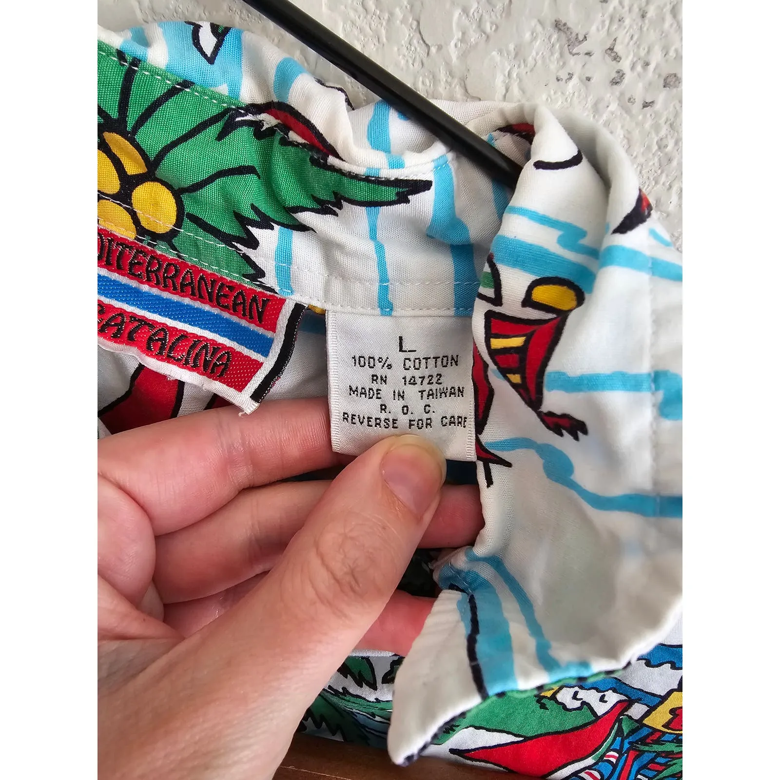 Mediterranean By Catalina Mens Hawaiian Shirt Swim Trunks White Sailboats Sz L