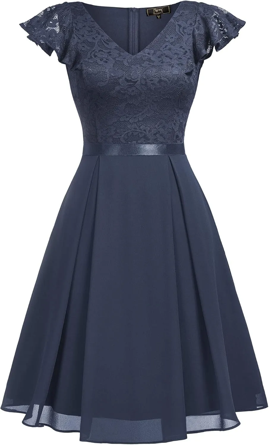 MISSMAY Women’s Retro V-Neck Lace Slim Classic Style Cocktail Party Dress