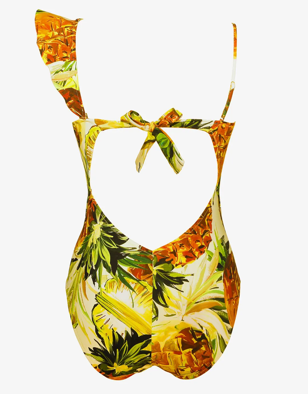 Optimist Ruffle Shoulder Swimsuit - Pina Colada