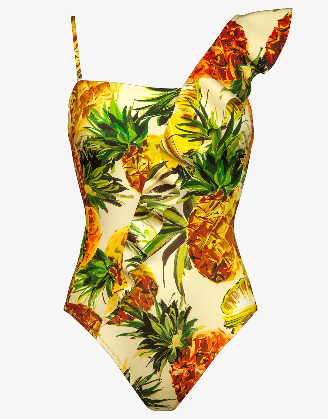 Optimist Ruffle Shoulder Swimsuit - Pina Colada