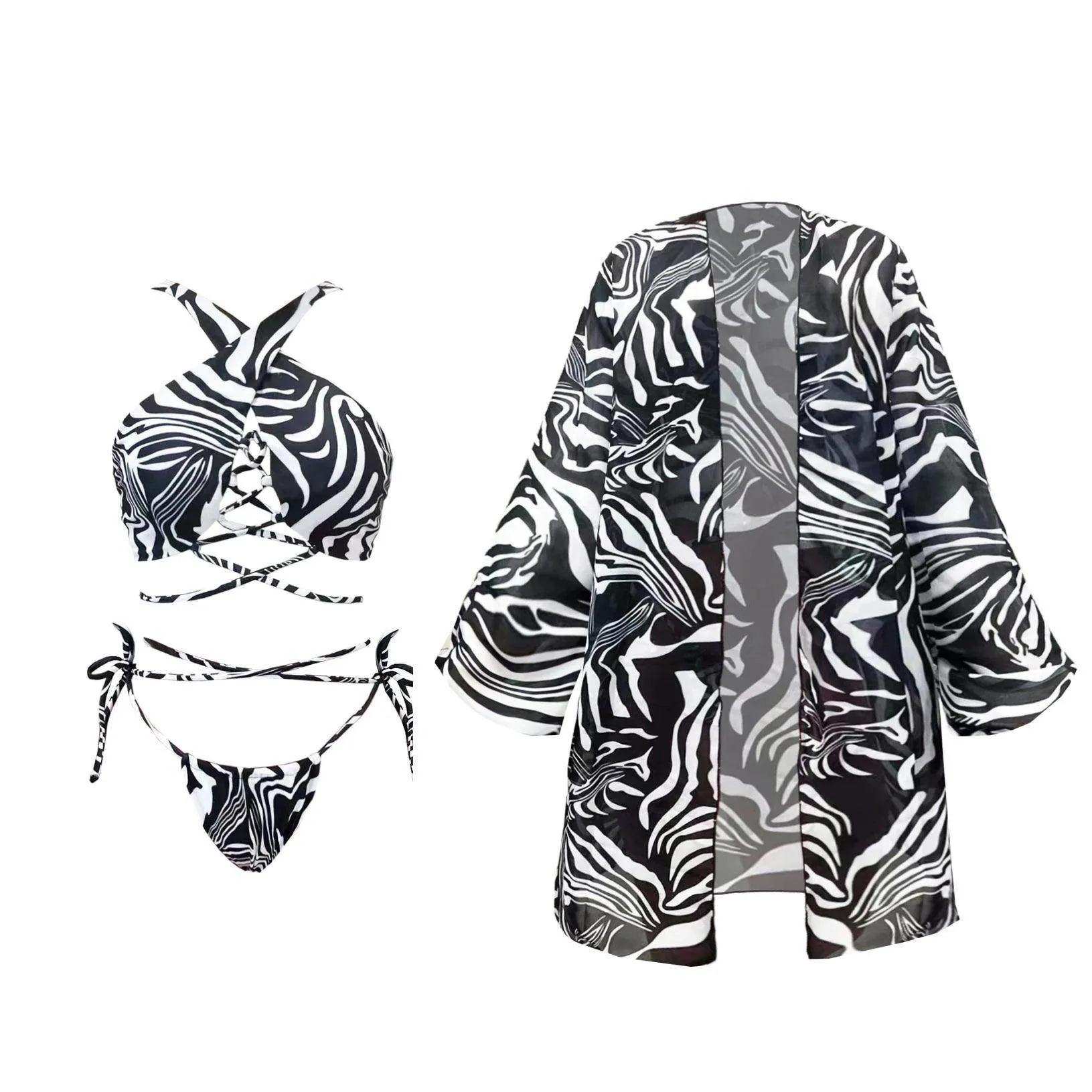 Retro One Piece Swimsuit Skirt Swimwear