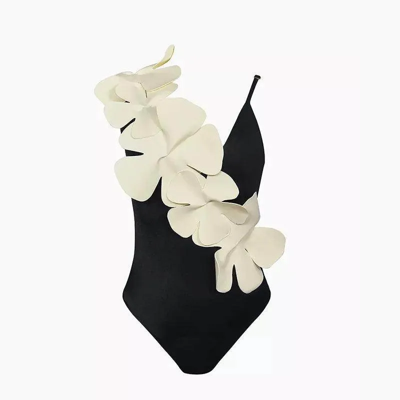 Retro One Piece Swimsuit Skirt Swimwear