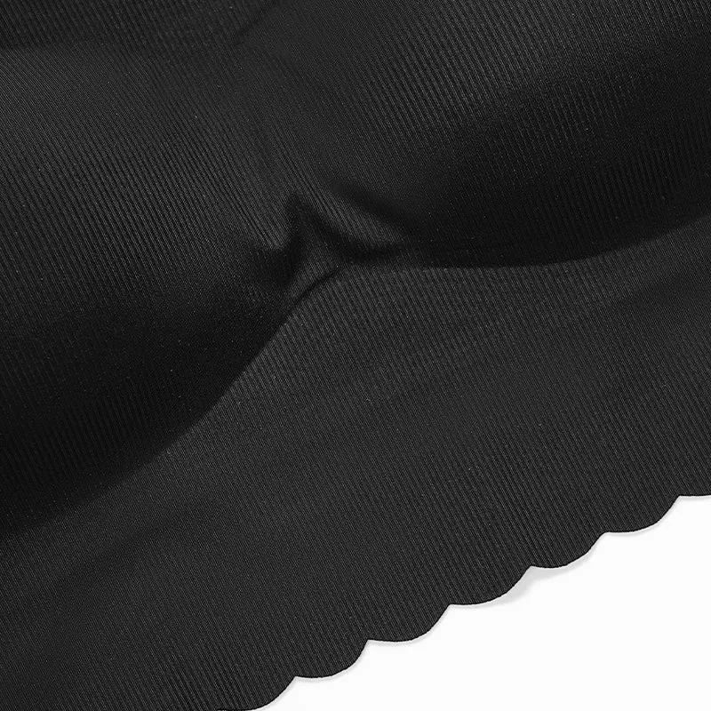 Rippled Edge Low Back Wireless Bralette Top