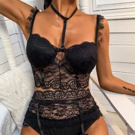 Sexy Erotic Lace High Waisted Panties | Lace Lingerie Set | Black Lace Unpadded Bra | Lace Bralette Set | Black Lingerie | Erotic Sleepwear
