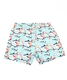 Shark Print Swim Trunks