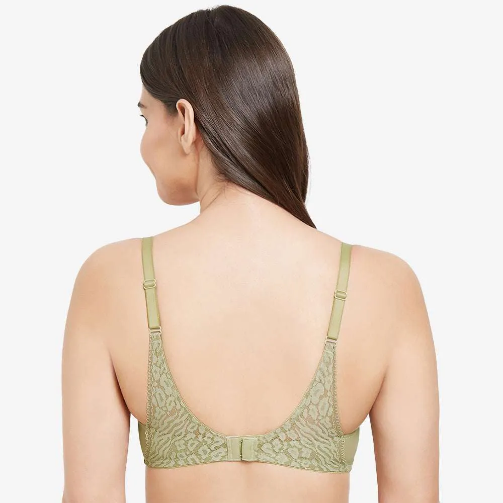 Silva Padded Wired  3/4th Cup Everyday Wear Medium coverage Fashion Bra - Green