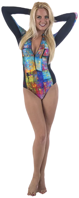 SlipIns Sun Protective Swimsuit Pixelated