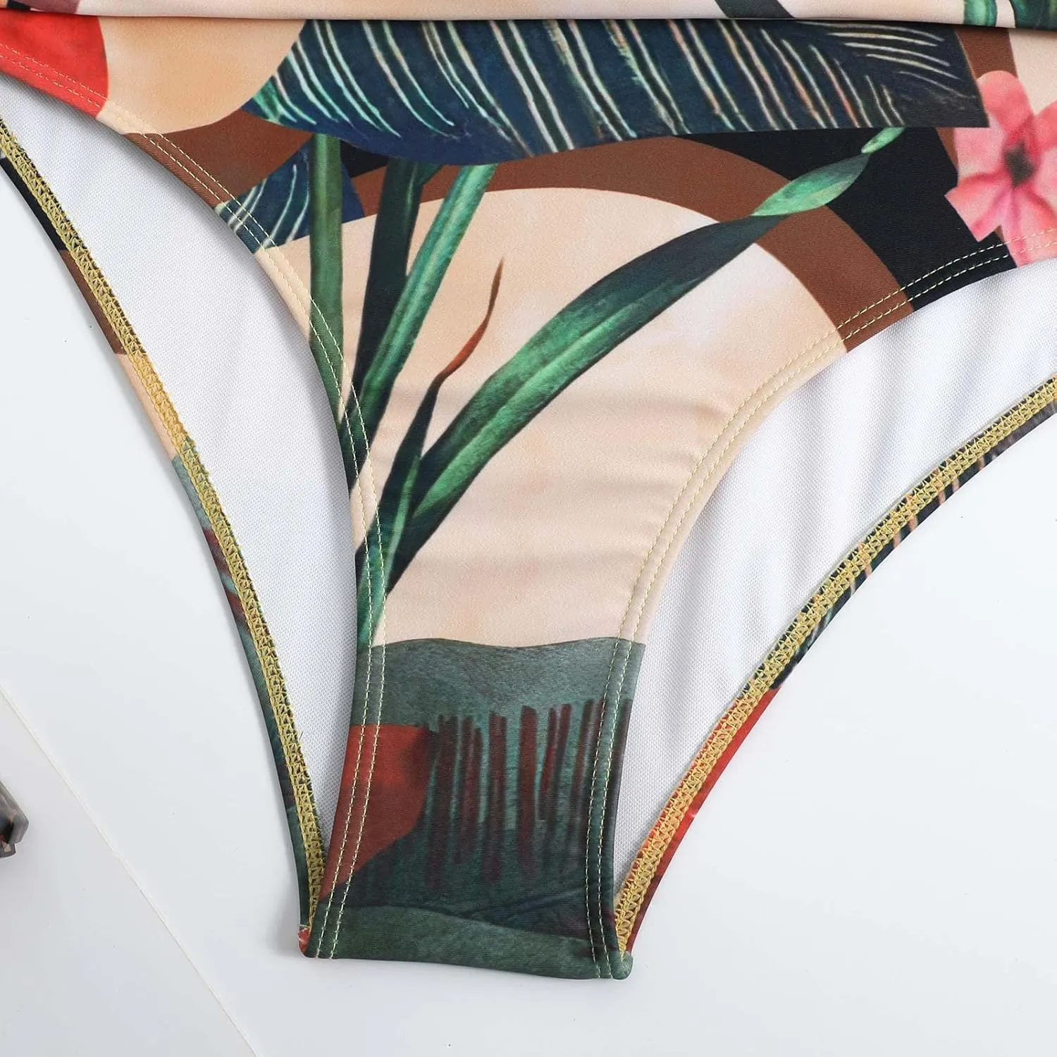 Women's One Piece Swimsuit with Cover up Set Beach Wrap Skirt Retro Floral Print Bathing Suit for Women Tummy Control